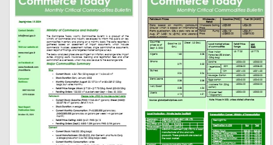 Monthly Critical Commodities Bulletin