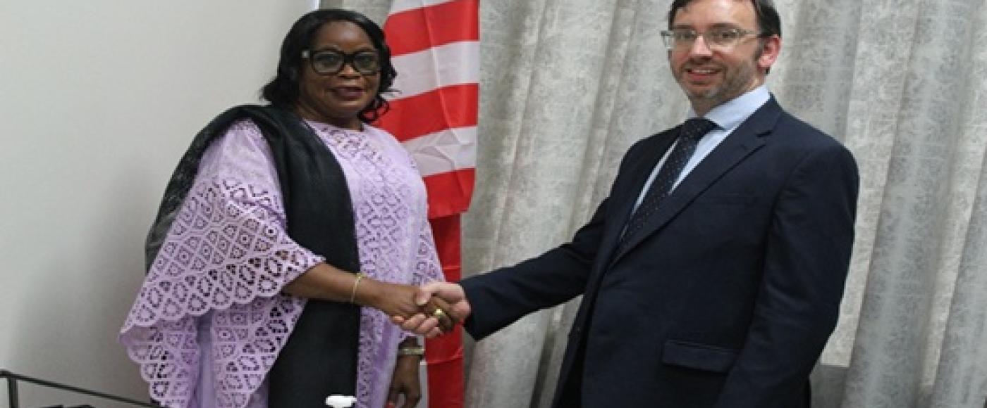 (L-R)  Minister Dagoseh and her British Counterpart, Simon Tooth